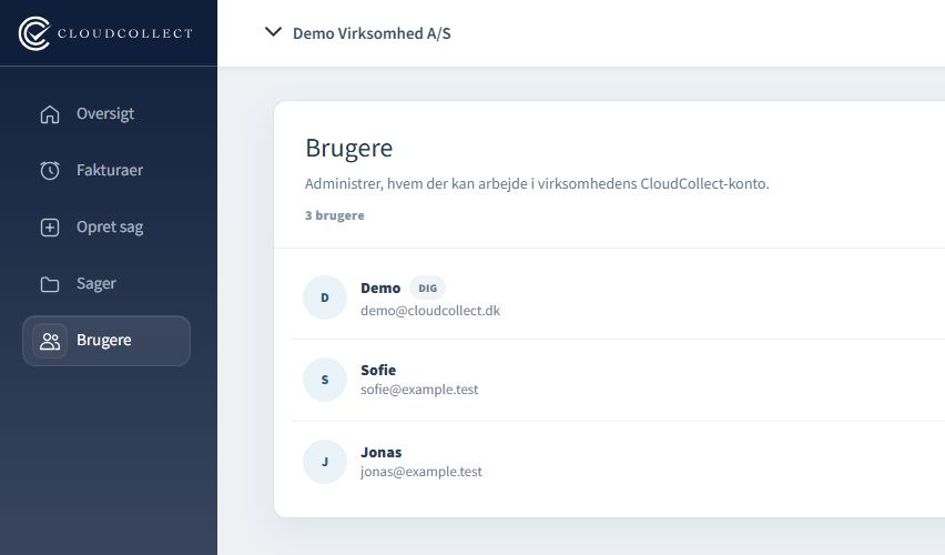 Brugere og roller i CloudCollect