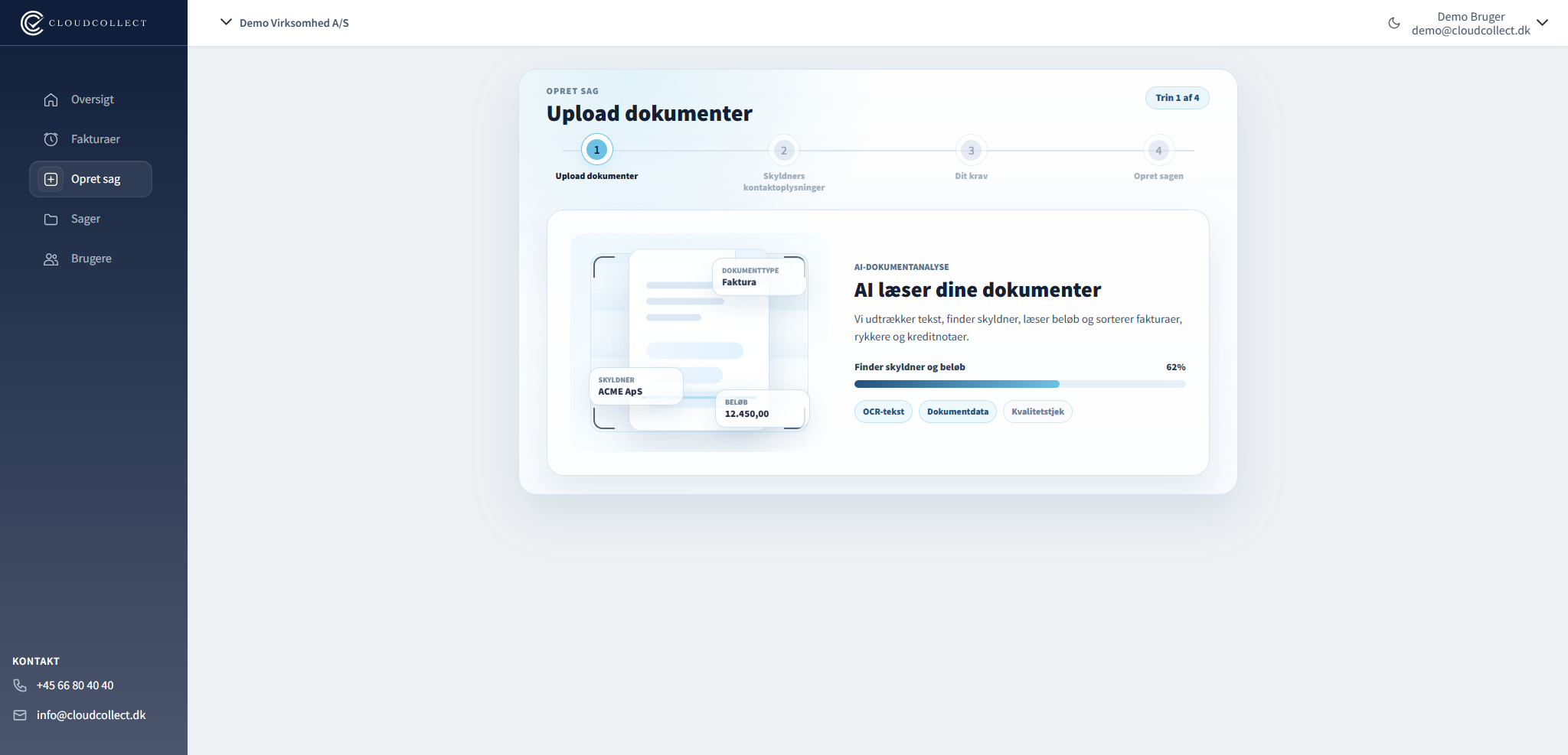 Opret sag med PDF-filer
